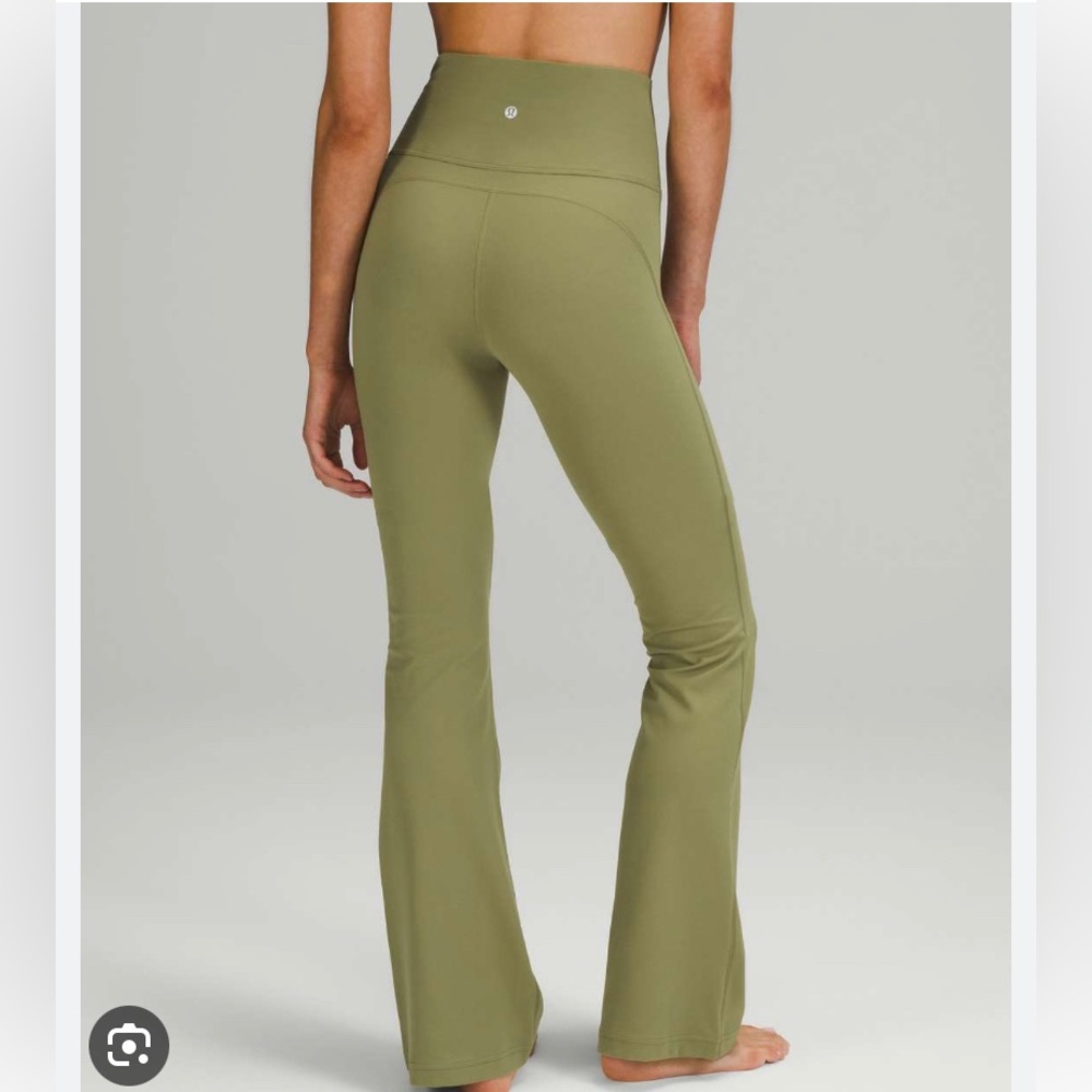 Green lululemon flare leggings